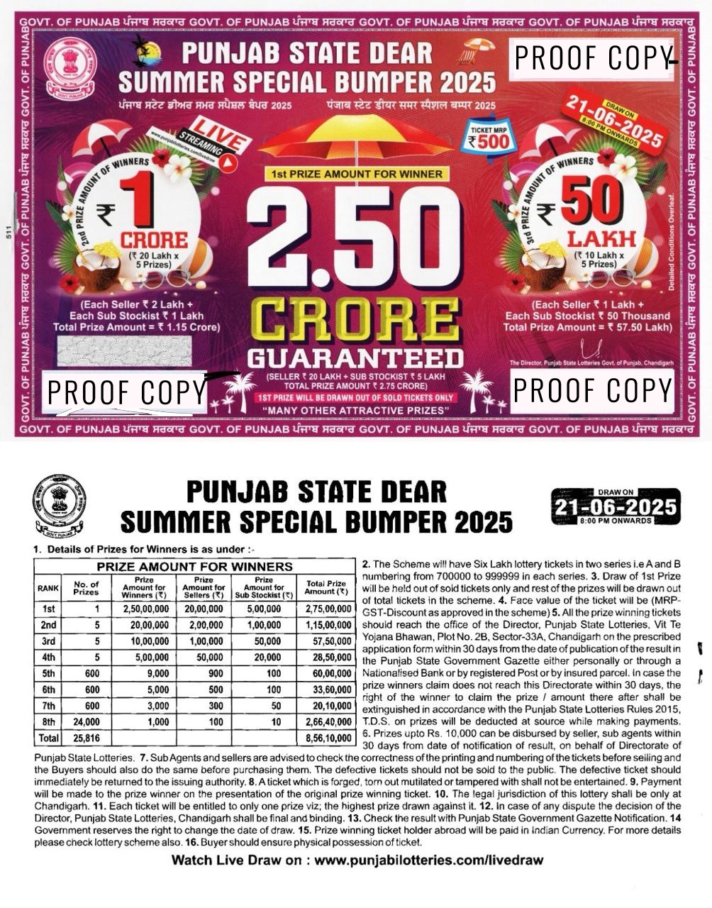 punjab-summer-special-2025 Punjab state summer special bumper lottery